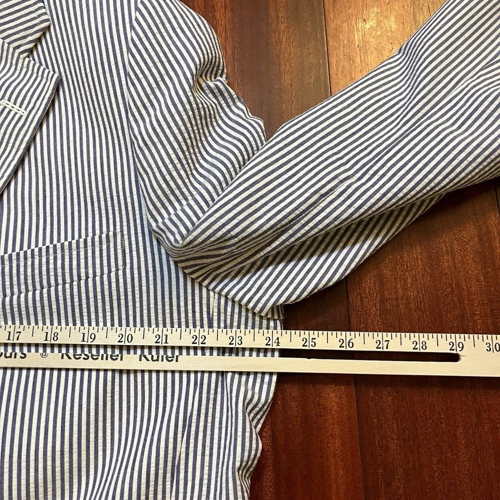 BROOKS BROTHERS Blazer Men 46 Short Wool USA Union Stripe Seersucker Suit Coat